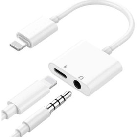 Resim PolyGold Ios iPhone Uyumlu Lightning 2 In 1 Şarj ve Aux Kulaklık Dönüştürücü Aparat 