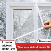 Resim 1 adet HD Şeffaf Kalın Kışlık Pencere Yalıtım Filmi - Rüzgar Geçirmez, Sızdırmaz, Soğuk Geçirmez Şeffaf Plastik Mühür Perdesi Ev Enerji Verimliliğini Artırmak İçin 