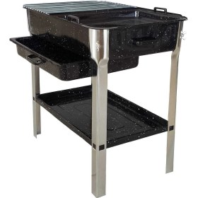 Resim Ergonomik Büyük Boy Pratik Sökülebilir Portatif Tepsili Piknik Mangalı 