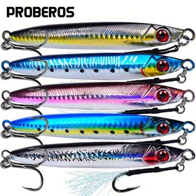 Resim Proberos 5 Adet Metal Jig Balıkçılık Yem Seti - Levrek, Somon İçin Kurşun Balıkçılık Jigleri - Çok Yönlü Boyutlar 14g-100g - Uzun Atışlar ve Jigging İçin İdeal - Noel, Cadılar Bayramı, Kurban Bayramı, Ölüler Günü, Büyükler Günü İçin Mükemmel 