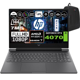 Resim Hp Victus 16-S1002NT Amd Ryzen 7 8840H 32GB Ram 4tb SSD Windows 11 Home 16.1 Inç Fhd 144Hz 7ms 300NİT 8GB-RTX4070 Taşınabilir Bilgisayar A05N6EAH04 + Zetta Çanta 