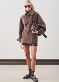 Resim Premium Oversized Wool Coat Brown - BROWN / M/L 