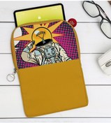 Resim Bk Gift Gift Pop Art Tasarımlı Taşınabilir Koruyucu Tablet Kılıfı & Organizer Çanta - Sarı-9 