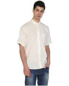 Resim Büyük Beden Kısa Kol Şile Bezi Hakim Yaka Erkek Gömlek Krem 3002 Krem 