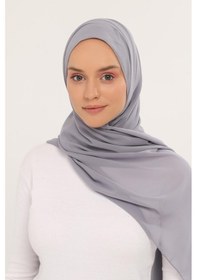 Resim Altobeh Hazır Lüks Pratik Hijablı Şifon Şal Gri 