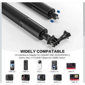 Resim Next Station DJI GOPRoo INSTA360 X5 X4 X3 Uyumlu Tripotlu 119 cm Görünmez Çubuk 