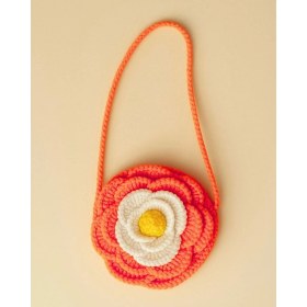 Resim El Yapımı Makrome Çanta Doğal ve Şık Tasarım Çiçek Kırmızı 