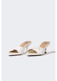 Resim DeFacto Kadın Yüksek Taban Suni Deri Topuklu Terlik E2508AX25SMWT34 Beyaz 