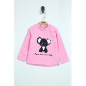 Resim Kız Bebek Panda Nakışlı Sweatshirt 