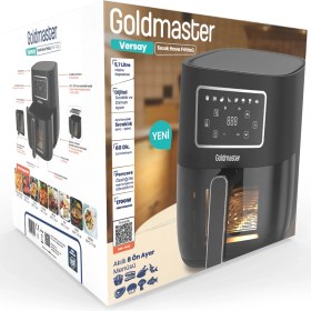 Resim Goldmaster Versay 1700W Xl Dokunmatik 8 Ön Ayarlı Cam Kapaklı Hazne Aydınlatmalı Airfryer Sıcak Hava Fritözü 