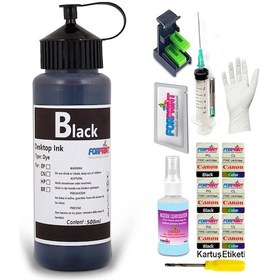 Resim Canon Pixma MX390, MX395 Yazıcı Uyumlu Forprint Dolum Seti 500ml Siyah 