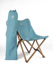 Resim Bag The Joy Ahşap Katlanır Kamp &amp; Bahçe Sandalyesi Kahverengi İskelet - Turkuaz 