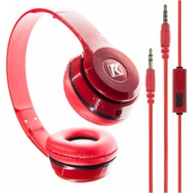 Resim Kensa Kh-08 Aux Kablolu Mikrofonlu Kulaklık Kırmızı 
