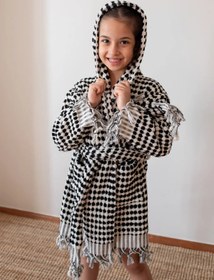 Resim %100 Pamuk Nohut Bubble Havlu Çocuk Bornozu | Ağır Gramajlı Kapüşonlu - Gökkuşağı / 1-3 Yaş 