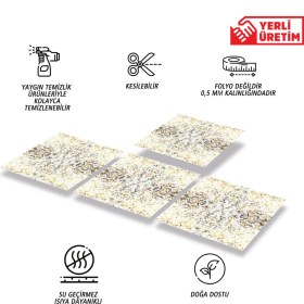 Resim Tink Kendinden Yapışkanlı Kesilebilir Mermer Desenli Pvc Karo 30x30 cm 4 Adet 0,36 m2 