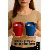 Resim ModaCar Kokusuz Dumansız Küllük - 2 li Küllük Seti Kafe Küllüğü Restoran Küllüğü Masaüstü Küllük 
