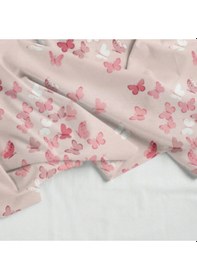 Resim Lüks Ranforce Kumaşından Tek Kişilik Nevresim Seti %100 Pamuk / 63 Tel Pudra 