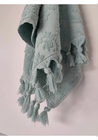 Resim Saçaklı Mint Yeşili El Havlusu 50x90 Cm - Yumuşak Ve Dayanıklı - %100 Pamuk Mint 