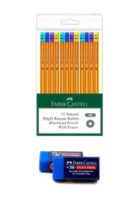 Resim Faber Castel Silgi + Naturel Kalem 2'li Paket Çok Renkli 