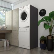 Resim Kenzlife çamaşır-bulaşık makinesi dolabı katinka gri 180*70*60 banyo çift katlı kapaksız arkalıksız 