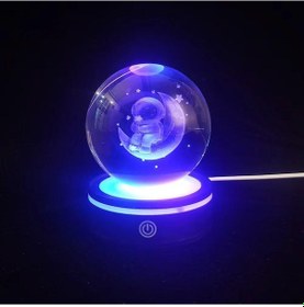Resim Usb'li Astronot Tasarımlı Dönen Cam Küre 