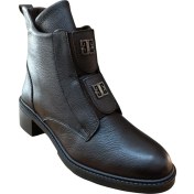 Resim Castle Black 11032-1 Kadın Hakiki Deri Toka ve Lastik Detaylı Fermuarlı Bot Kahve 