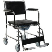 Resim Alüminyum Katlanabilir Manuel Klozetli Banyo Sandalyesi Comfortable Wheelchair 