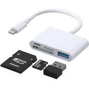 Resim S-H142 Lightning - USB Otg Kart Okuyucu 4 In 1 