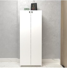 Resim Kenzlife Kapaklı Ayakkabılık Bosnevi Mat Beyaz Suntalam 155 060 30 Otuz Çift Ayakkabı Kapasitesi Arkalıksız Beyaz 