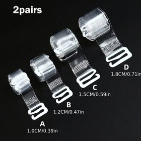 Resim 2 çift Geniş 1.0cm, 1.2cm, 1.5cm, 1.8cm Şeffaf Sütyen Askısı 