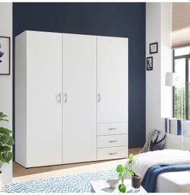 Resim Akel Giyinme Dolabı - Çok Amaçlı Dolap - Gardırop 150 Cm-3 Kapaklı-3 Çekmeceli 