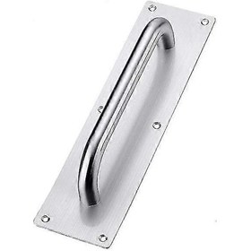 Resim Sürgülü Kapı Kolu, Ağır Hizmet Tipi Paslanmaz Çelik Çekme İtmeli Kapı Kolları, Arka Plakalı Kapı Kolu, Tuvalet Kapısı Çekme Plakası Ahşap Dolap Dolap Han 