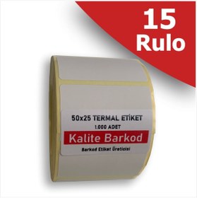 Resim Kalite Barkod 50x25 Termal Etiket | 15 Rulo Barkod Etiketi 