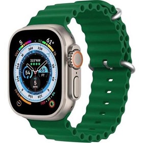 Resim Apple Watch 42-44-45-49 MM 1-2-3-4-5-6-SE-7-8-Ultra Uyumlu Ocean Yeşil Kordon ve Kayış 