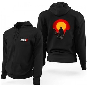Resim Red Dead Redemption 2 Arthur Morgan Siyah Fermuarlı Limited Edition Kapşonlu Siyah 