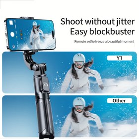 Resim 360° Dönebilen, Kablosuz Uzaktan Kumandalı Anti-Sallantılı Telefon Gimbal, Elde Taşınabilir Selfie Çubuğu Tripod ve Seyahat Fotoğrafçılığı Vlog Aracı 