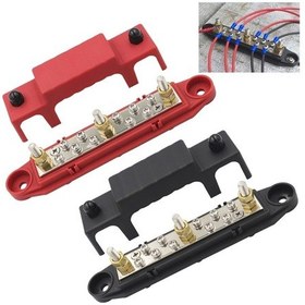 Resim Sones 1 Çift 48v 150a M6 Güç Dağıtım Terminal Bloğu Akü Bara Seti 