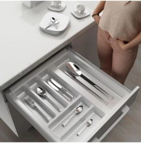 Resim Mutfak, Modüler Kaşıklık Seti, Beyaz, 44 x 48 cm (Enden-Boydan 3,5 cm Kesilebilir) 