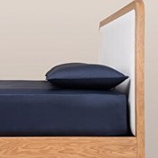 Resim %100 Pamuk Saten Lastikli Çarşaf Seti 200x200 Cm Lacivert - Lia Serisi Penelope