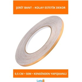 Resim Kendinden Yapışkanlı Çok Amaçlı Altın Fayans Arası Şerit Bant 0.5 Cm 50 Metre 1 Adet 
