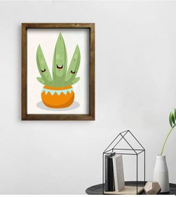 Resim Bk Gift Kaktüs Tasarımlı Doğal Masif Ahşap Çerçeveli Tablo 45X65C (551120033) 