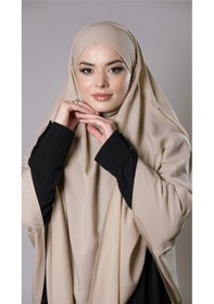 Resim Hürrem Bone Sütlü Kahve Pratik Hazır Geçmeli Tesettür Eşarp Medine İpeği Bağcıklı Sufle Hijab 2301 26 