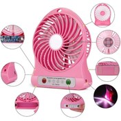 Resim Melins 3 Kademeli Şarjlı Masa Üstü Usb Mini Taşınabilir Vantilatör Fan Pembe 