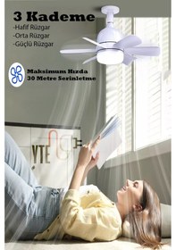Resim Sessiz 6 Kanatlı Dim Işıklı Uzaktan Kumandalı Işıklı Tavan Vantilatörü 