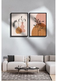 Resim 2 Parça Gerçek Siyah Renkli Çerçeveli Tablo Seti - Model 38 - Ersy2lımodel38 