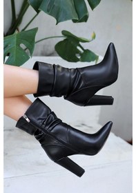 Resim Erita Siyah Cilt Topuklu Çizme Çok Renkli 