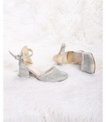 Resim Kiko Kids 771 Çupra Taşlı Kız Çocuk 5 Cm Topuklu Sandalet Ayakkabı Gümüş 