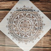 Resim 1 adet 29.97x29.97 cm Büyük Vintage Mandala Şablonu - DIY El İşleri, Duvar Sanatı, Kumaş ve Ev Dekoru için Detaylı Çiçek & Geometrik Kesim Tasarımı - Yeniden Kullanılabilir Yüksek Kaliteli Şablon 