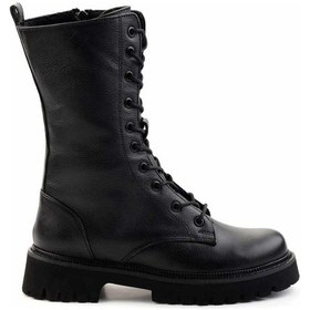 Resim Siyah Hakiki Deri Kadın Bot & Bootie K02666415003 Siyah 