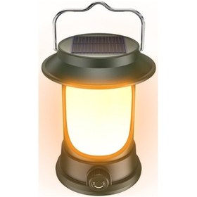 Resim "taşınabilir Led Kamp Lambası: Solar Ve Usb Şarjlı, Su Geçirmez, 1200mah Pil, Askılı Tasarım" Yeşil Yeşil 